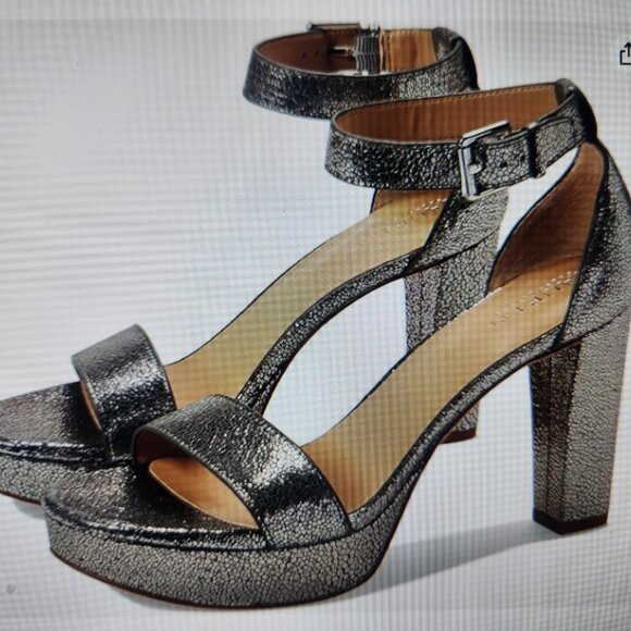 Ralph Lauren Silver/Gun Metal Platform Heeled Sandals. NWOB. Size 8.5 - Picture 9 of 10